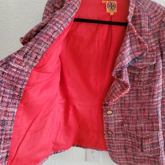 Tory Burch Teed Patern Blazer Wool Blend Size 8 - Picture 8 of 10